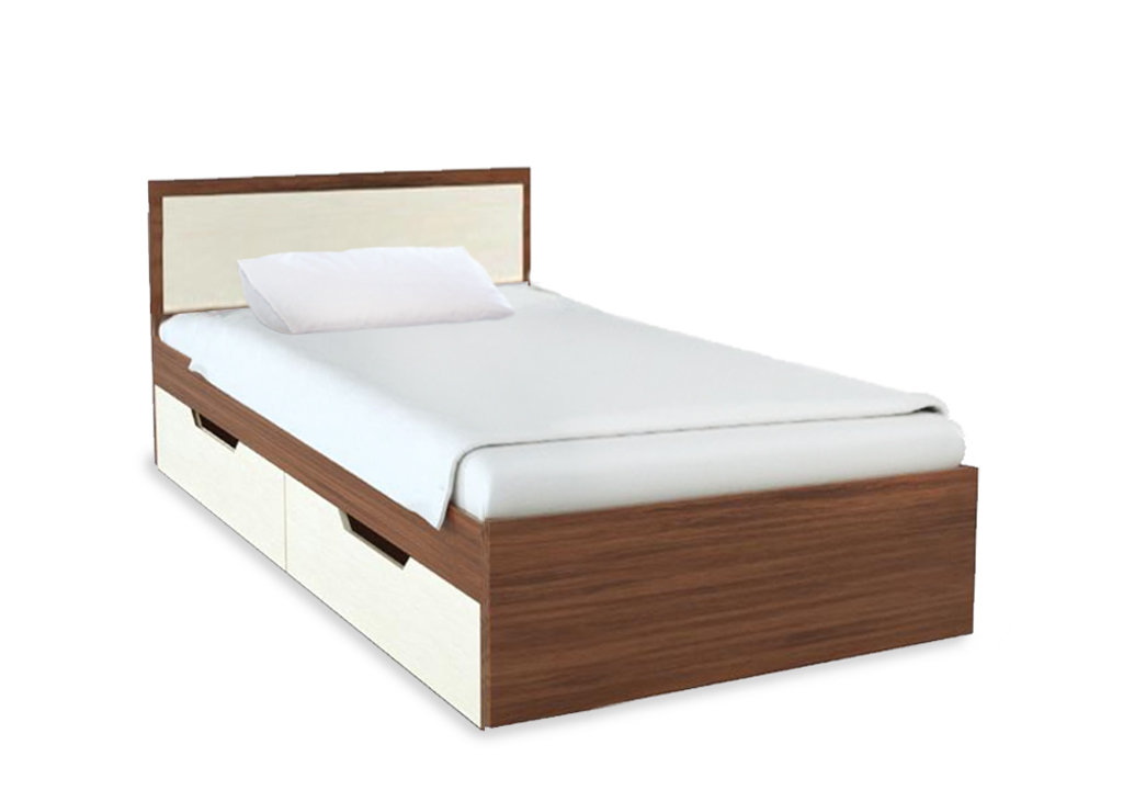 Кровать с ящиками Гармония КР 607 0,8 м шимо темный/шимо светлый